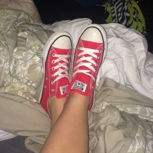 Red converse shoes