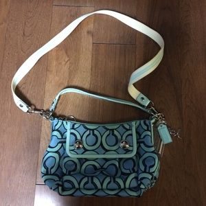Coach cross body blue bag