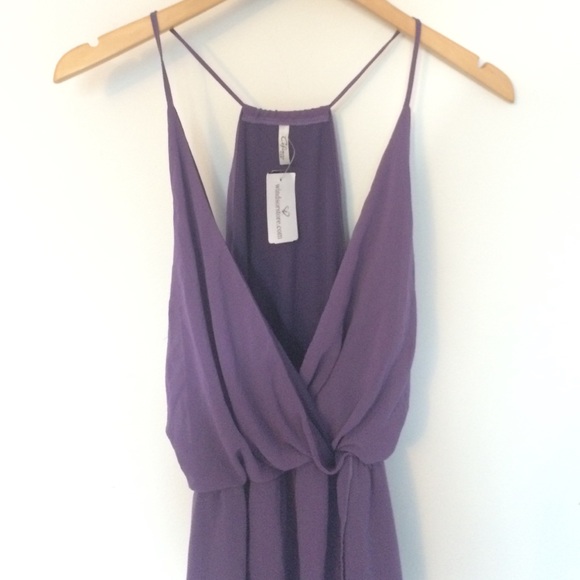 Purple surplice high low dress