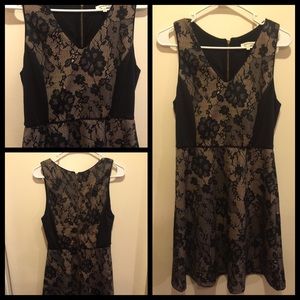 Black and beige dress