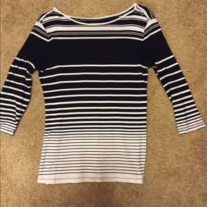 3/4 sleeve striped shirt