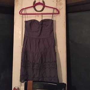 Grey strapless dress