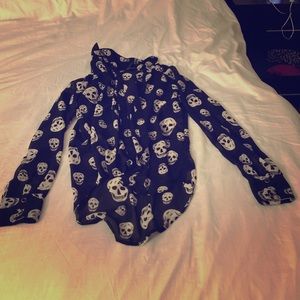 Sheer skull button down