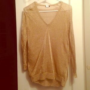 Metallic gold J. Crew sweater