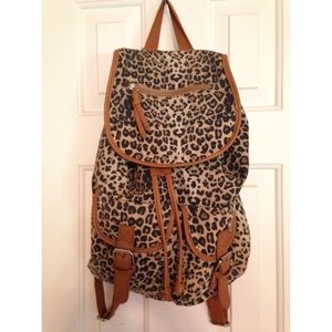 Leopard print backpack