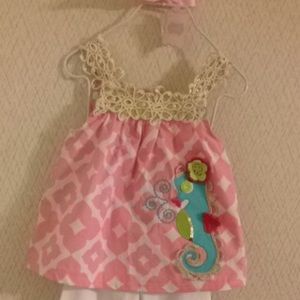 9-12m Mud Pie Capri suit NWT