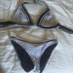 Becca navy white crochet bikini
