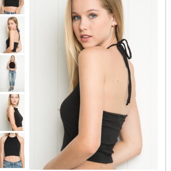 Brady Melville Sachi black halter top