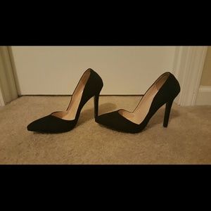 New, faux suede black d'orsay heel.  Size 9/39