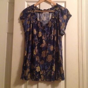 Patterned peasant top