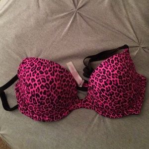 Pink cheetah Victoria secret bra