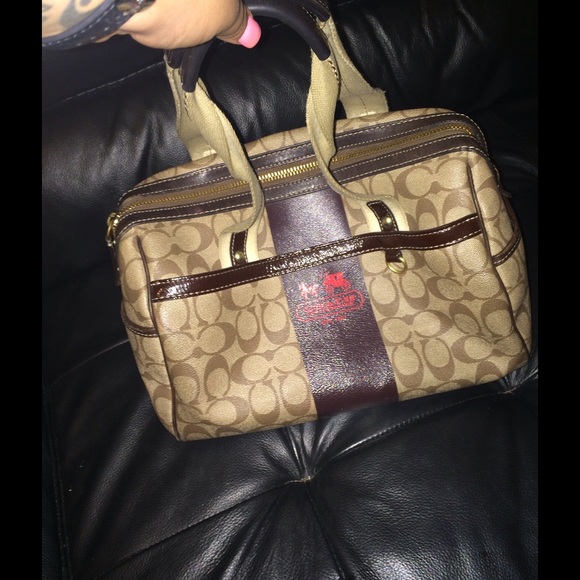 coach heritage stripe satchel bag - Picture 2 of 4