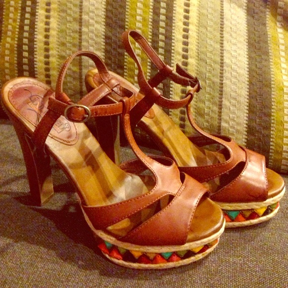Adorable boho/ tribal style heels