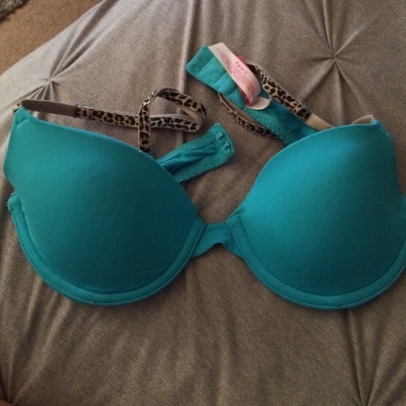 Blue (cheetah strap) Victoria secret bra