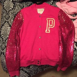 VS pink Letter man jacket- TAKING OFFERS