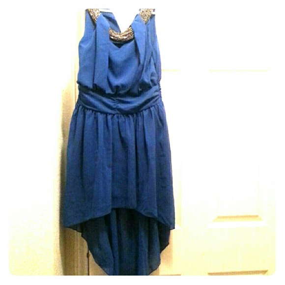 Royal blue hi low dress