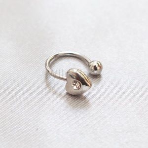 Heart 16g Septum Horseshoe Barbell Cartilage Ring