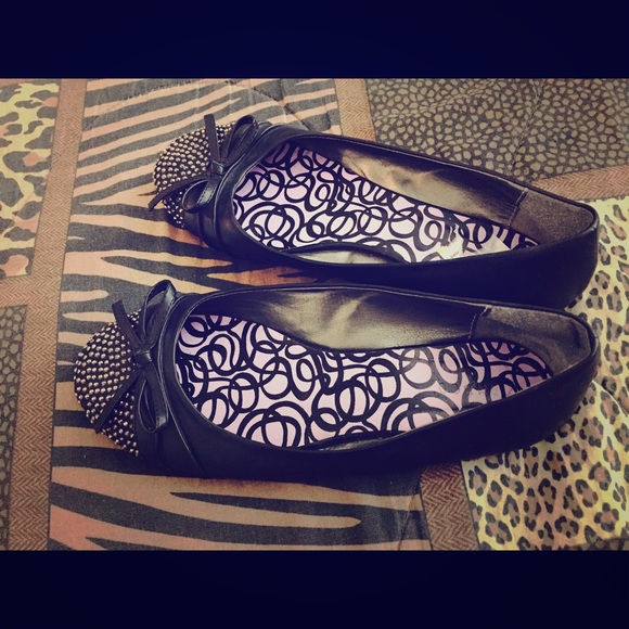 Black studded flats
