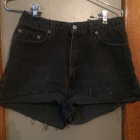 Black Levi's cut off shorts, size 10