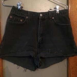 Black Levi's cut off shorts, size 10
