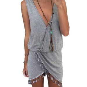 Grey asymmetrical dress