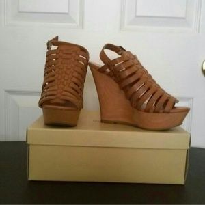 Cognac Wedge Heels