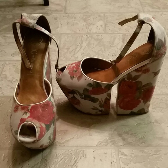 Jeffrey Campbell Shoes - Jeffrey Campbell 4-EVZ Ivory Floral Coral