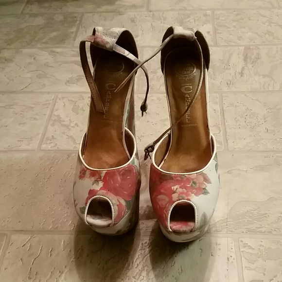 Jeffrey Campbell 4-EVZ Ivory Floral Coral - Picture 2 of 3