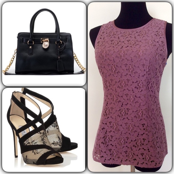 Banana Republic Tops - Banana Republic Rose Lace Sleeveless Blouse🌸