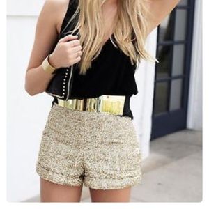 SOLD Banana Republic gold tweed tailored shorts 12