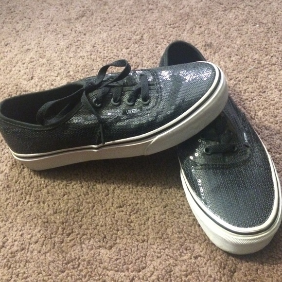 Black sequin vans