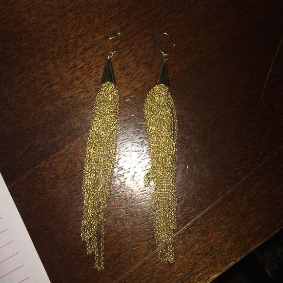 ⬇️Gold long chain earrings