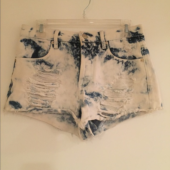 Acid wash shorts