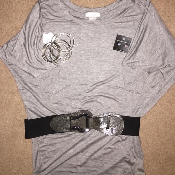 GORGEOUS Black / Pewter / Silver Stretch Belt!