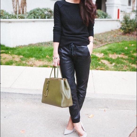 H&M Faux Leather Joggers