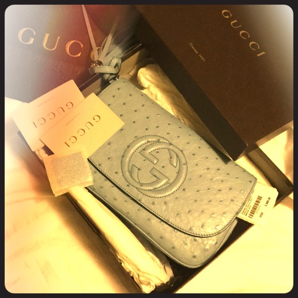 Gucci Ostrich Handbag - Picture 1 of 2