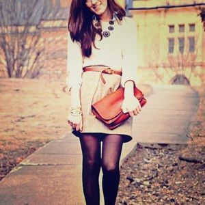 J. Crew cream / blush knit pullover sweater medium