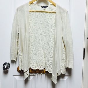 Ivory open front cardigan