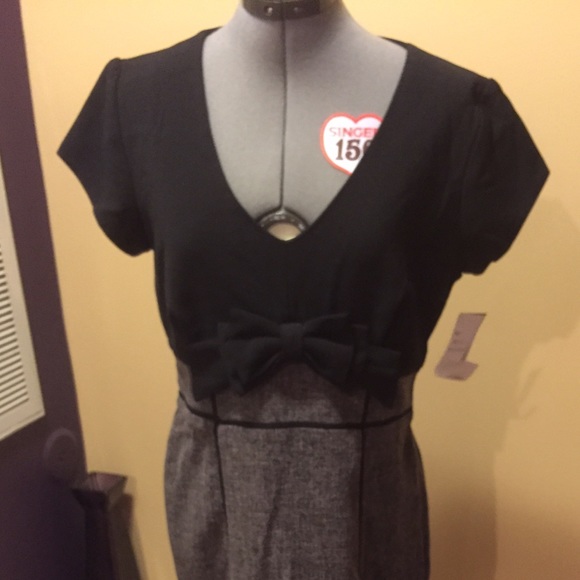 Two tone dress with bow detail