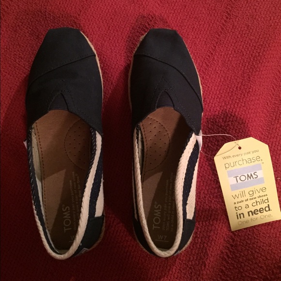 Navy Stripe Toms