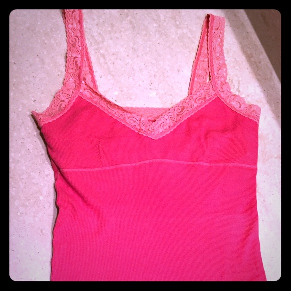 Hollister Bra Cami Pink Tank Lace Straps M