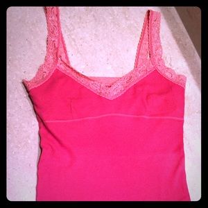 Hollister Bra Cami Pink Tank Lace Straps M