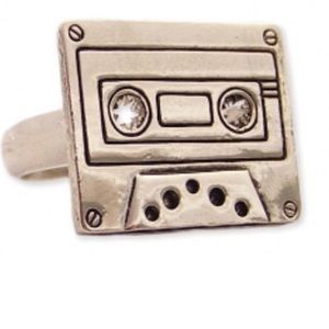 Cassette Tape Ring- Silver