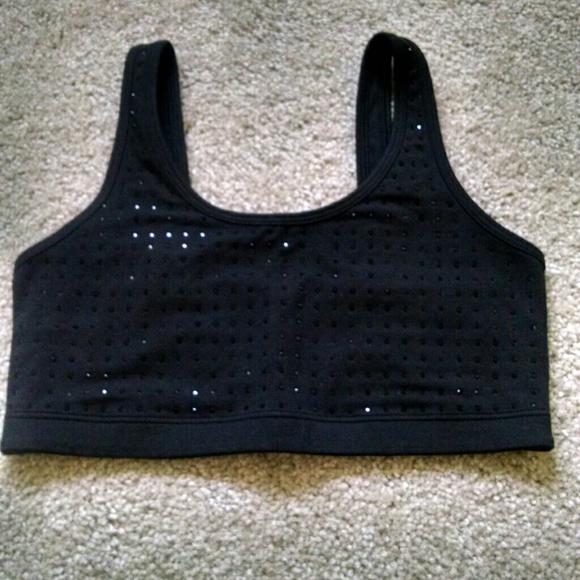 Nwt Victoria's Secret  PINK black rhinestone bra