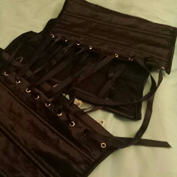 Black Satin Underbust corset