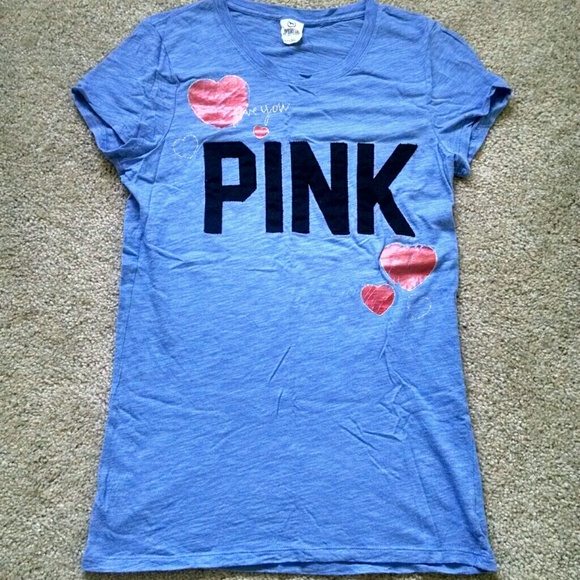 Victoria's Secret Pink foil heart T-shirt, medium