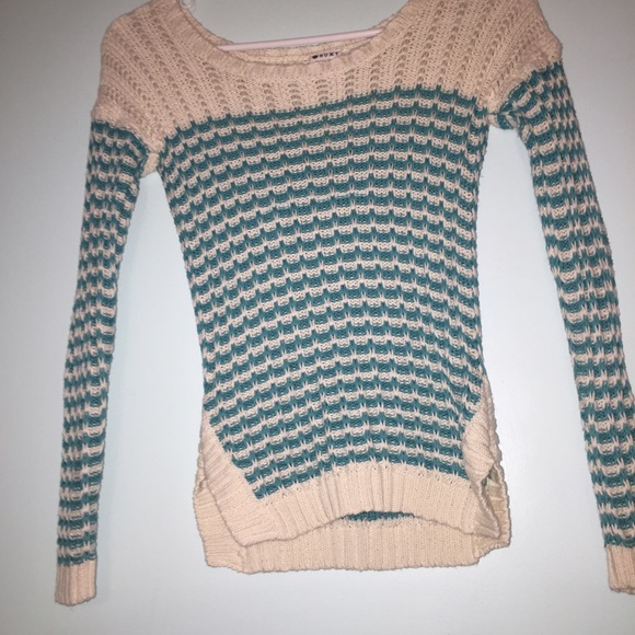 Roxy Girl Turquoise & White Sweater