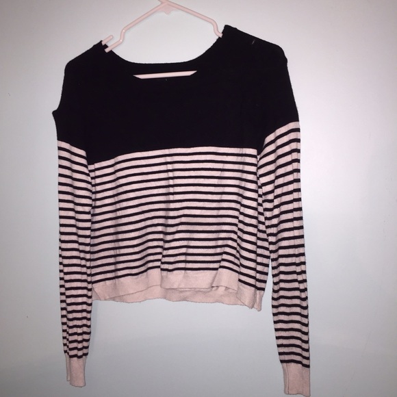 Black and white striped sweater.