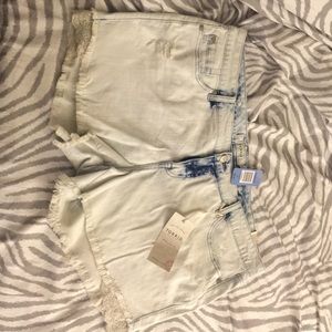 Plus size distressed shorts