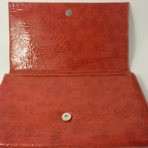 Red Patent Leather Clutch Purse - Picture 2 of 4